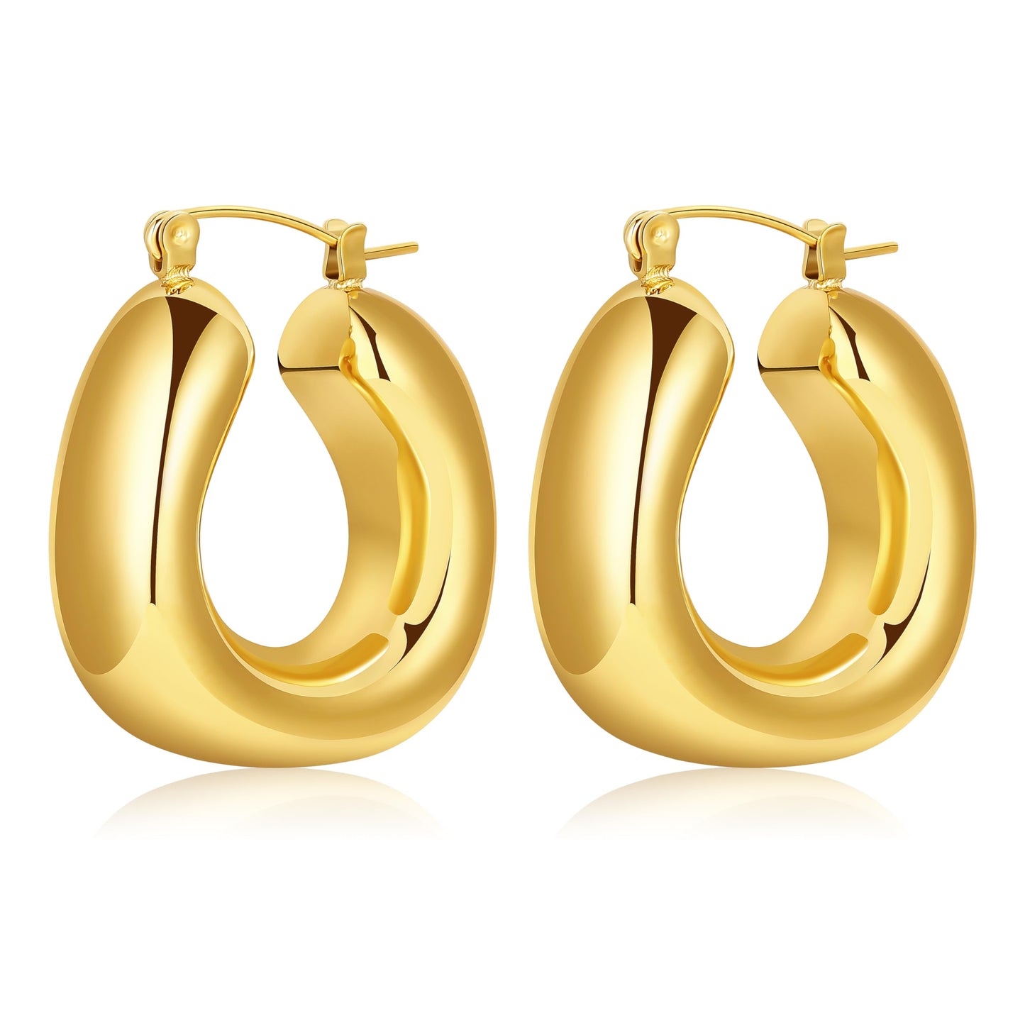 GoldLux 18K Chunky Hoop Earrings