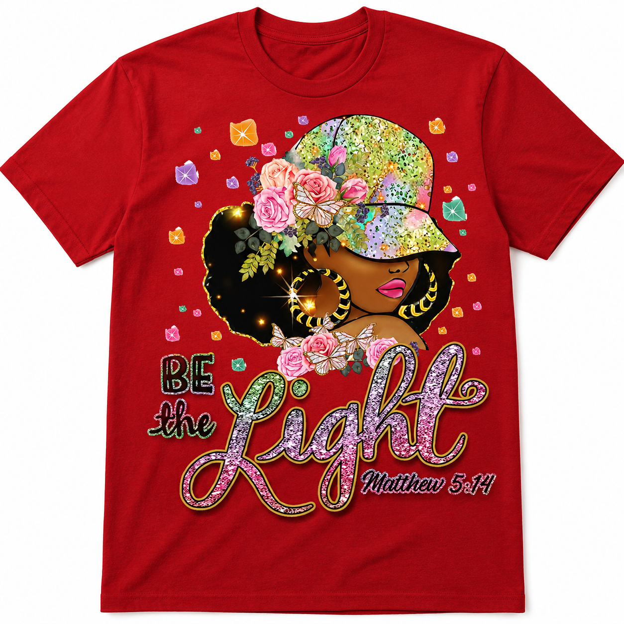 Be the Light Matthew 5:14 Inspirational Christian Graphic T-Shirt