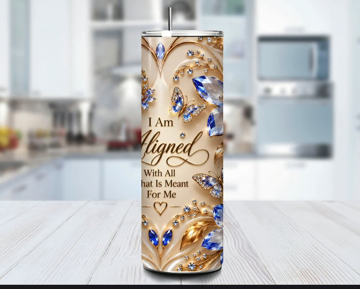 20 oz Blue Floral Alignment Tumbler π Make It Yours!