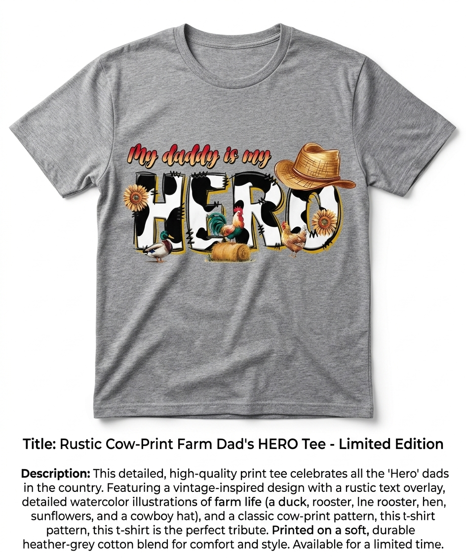 Little Farmer's "My Daddy Is My Hero" Graphic Tee