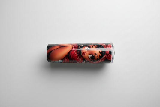 Sassy Girl tumbler with mirrored artwork