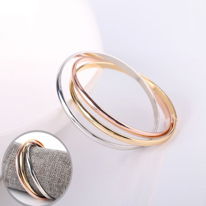 18K Rose Gold Siana Tri Color Bangles