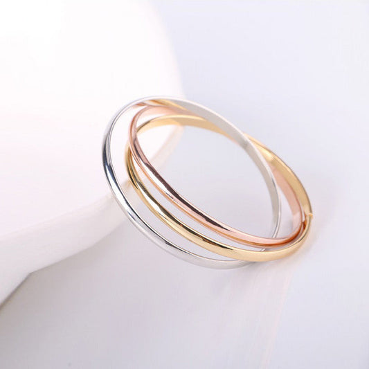 18K Rose Gold Siana Tri Color Bangles