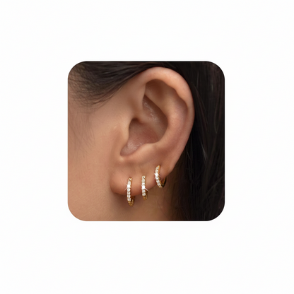 14K Gold Plated Kenivira Huggie Hoop Earrings