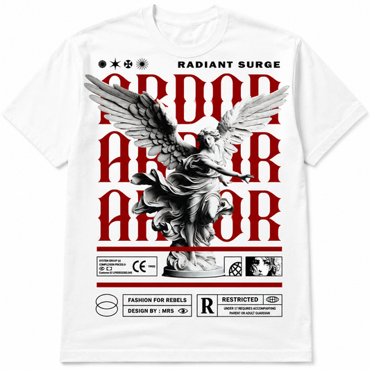 Radiant Surge Angel Graphic White Tee