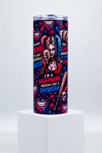 20 Oz Harley Quinn Neon Nightmare Skinny Tumbler