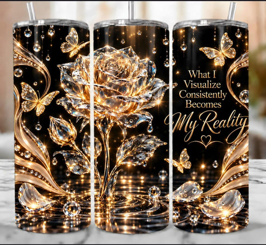 20 oz Golden Rose Affirmation Tumbler ✨ Make It Yours!