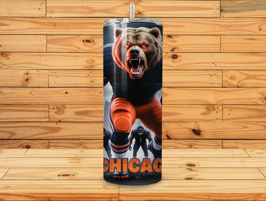 20 oz Chicago Football Bear Tumbler 🏈 Grab Yours!