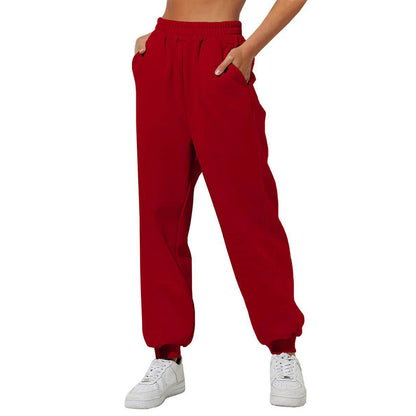 One-Size Sweatpants Baggy Velour Pants for Women