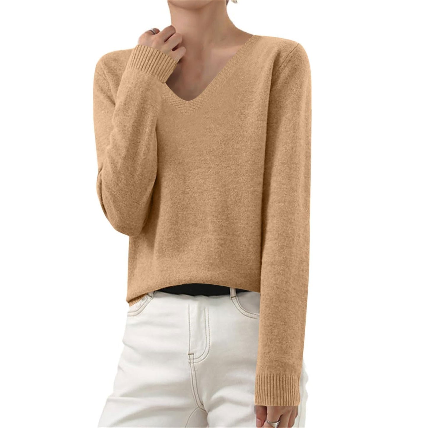 Chic Cashmere Long Sleeve Sweater for Women