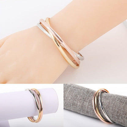 18K Rose Gold Siana Tri Color Bangles