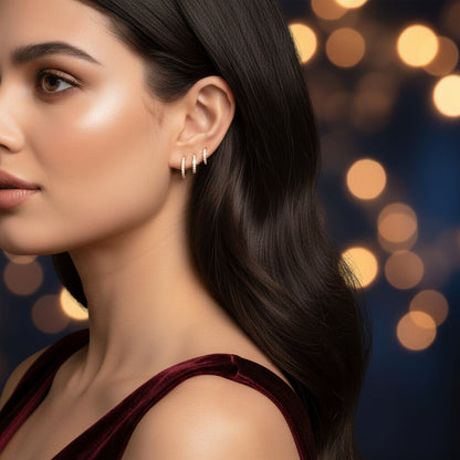 14K Gold Plated Kenivira Huggie Hoop Earrings