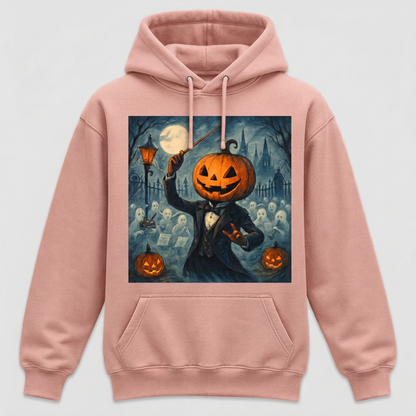 Blush pink Pumpkin-Head Conductor Halloween hoodie