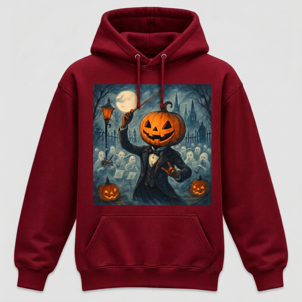 Red Pumpkin-Head Conductor Halloween hoodie