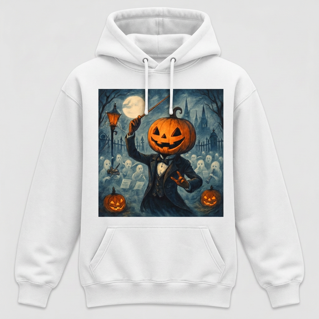 White Pumpkin-Head Conductor Halloween hoodie