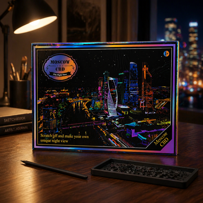 Rainbow scraping scratching art
