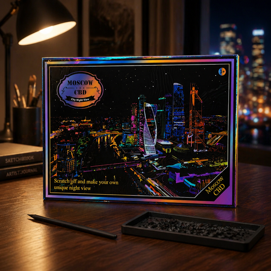 Rainbow scraping scratching art