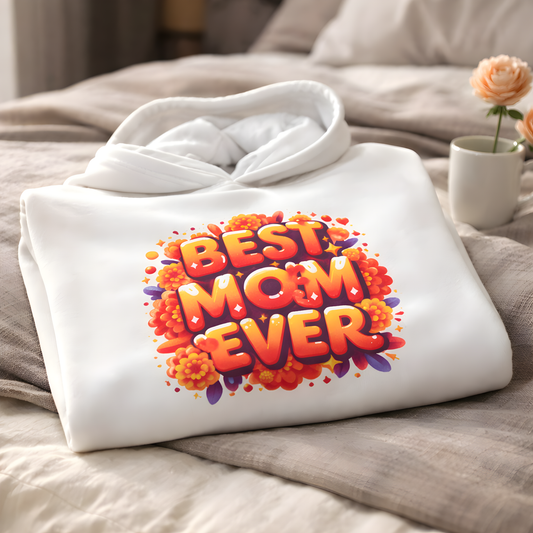 Best Mom Ever Hoodie for Women - Cozy Mother's Day Sweatshirt Gift for Moms from Daughter or Son