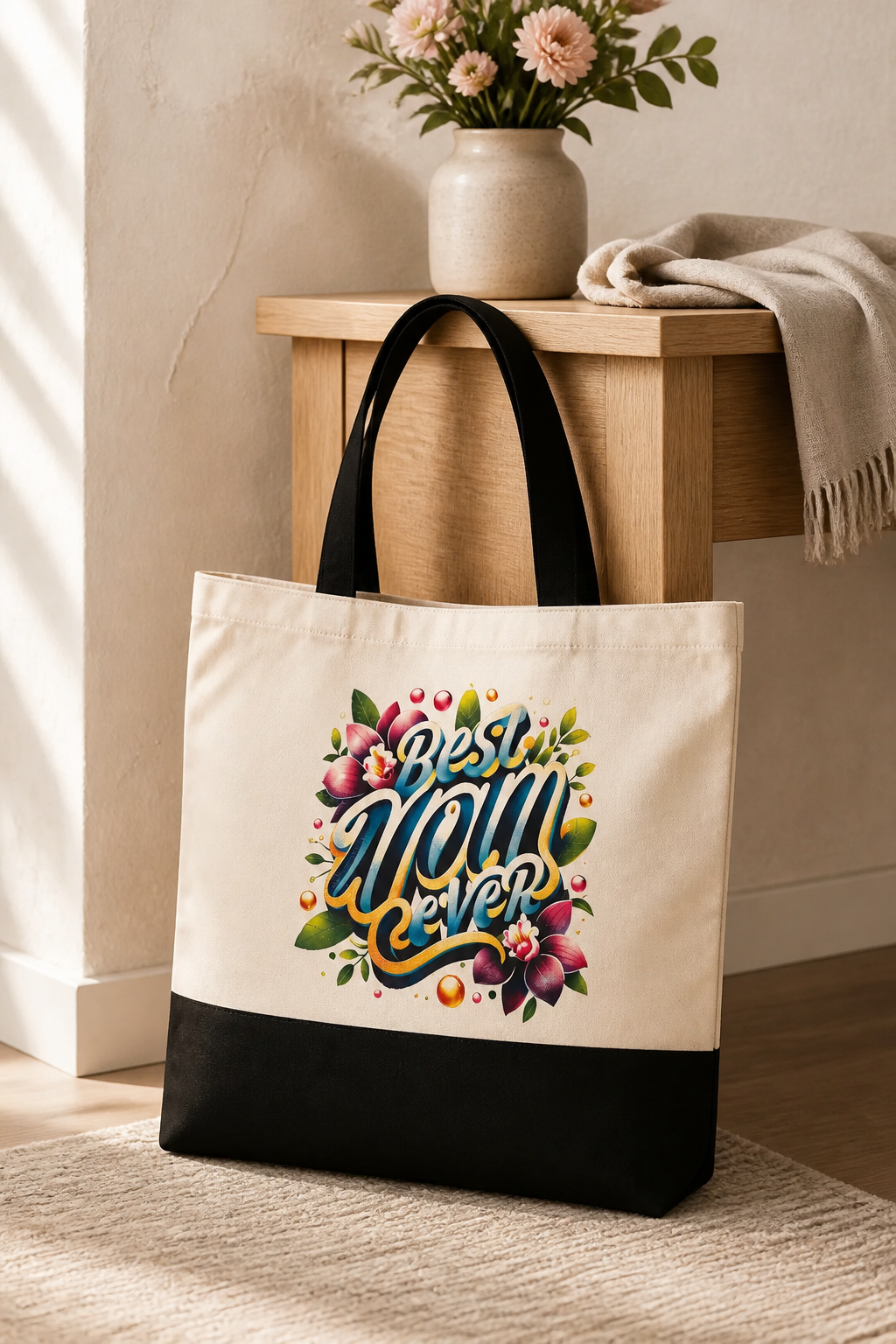 Best Mom Ever Gifts Tote Bag – New Mom Gift Idea for Women, Canvas Bag for Mom to Be, First Time Mom