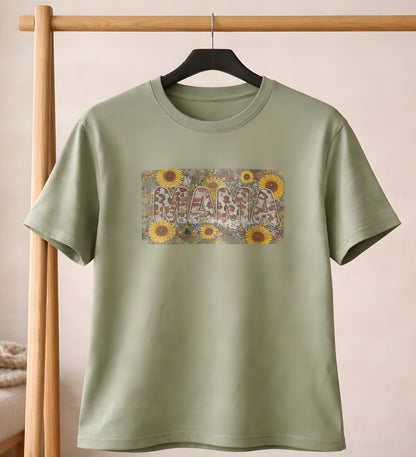 Mom Life Wildflower Design T-Shirt