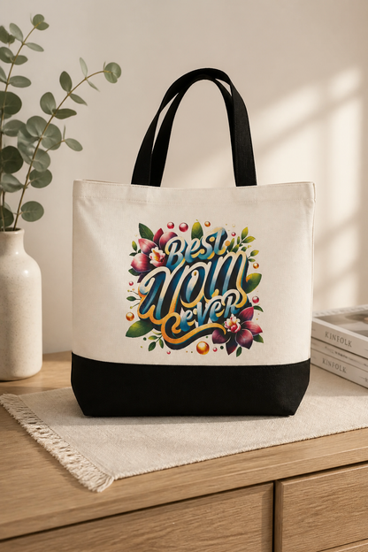 Best Mom Ever Gifts Tote Bag – New Mom Gift Idea for Women, Canvas Bag for Mom to Be, First Time Mom