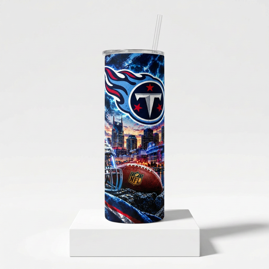 20 oz Tennessee Titans Electric Blue Skinny Tumbler