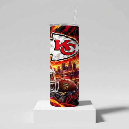 20 oz Kansas City Chiefs Kingdom Fire Skinny Tumbler