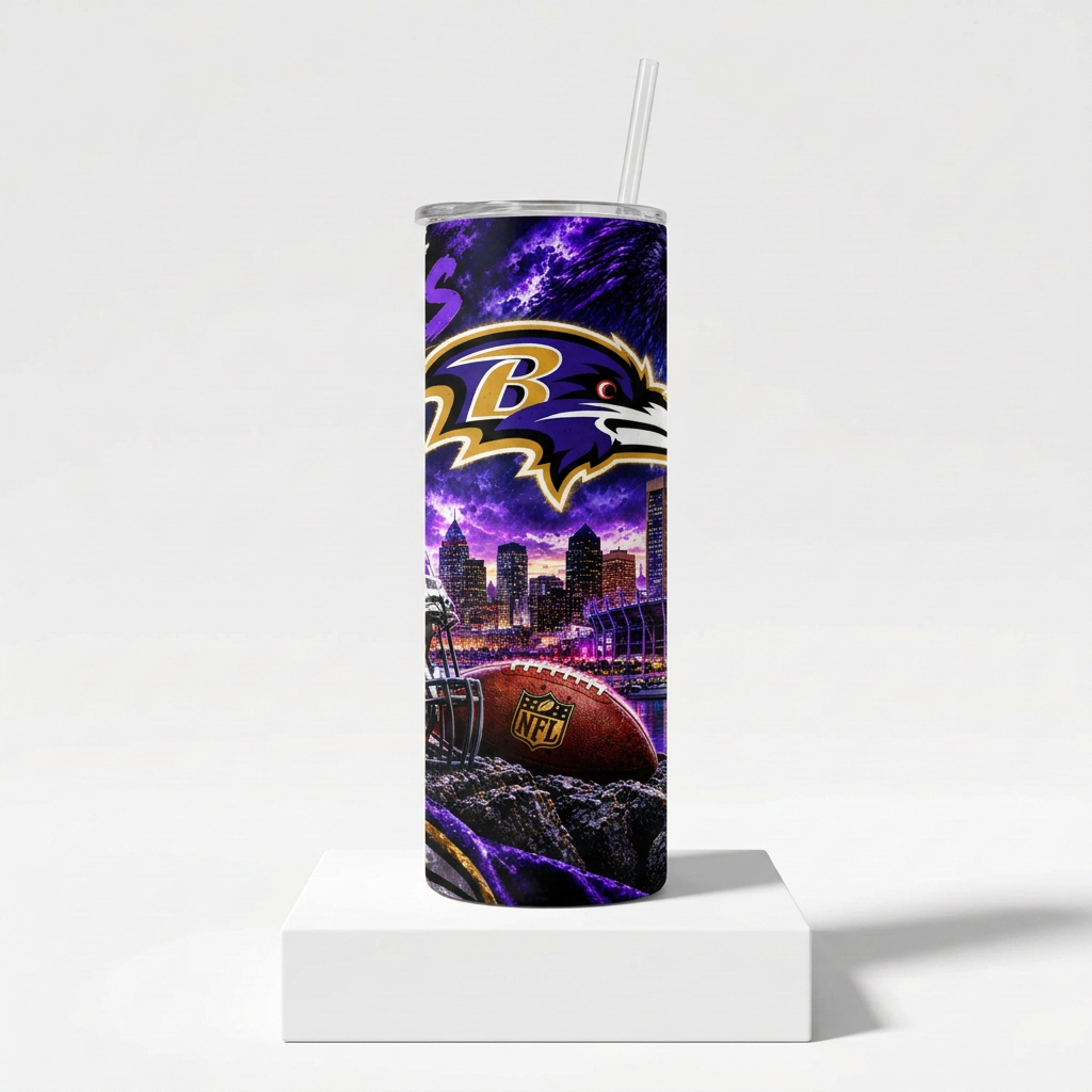 20 oz Baltimore Ravens Purple Storm Skinny Tumbler