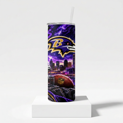 20 oz Baltimore Ravens Purple Storm Skinny Tumbler