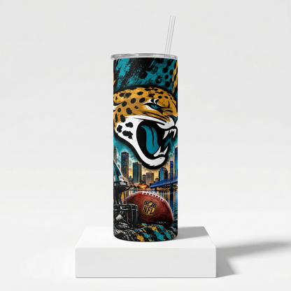 20 oz Jacksonville Jaguars Teal & Gold Skinny Tumbler
