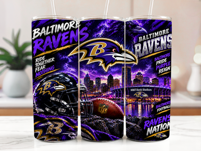 20 oz Baltimore Ravens Purple Storm Skinny Tumbler