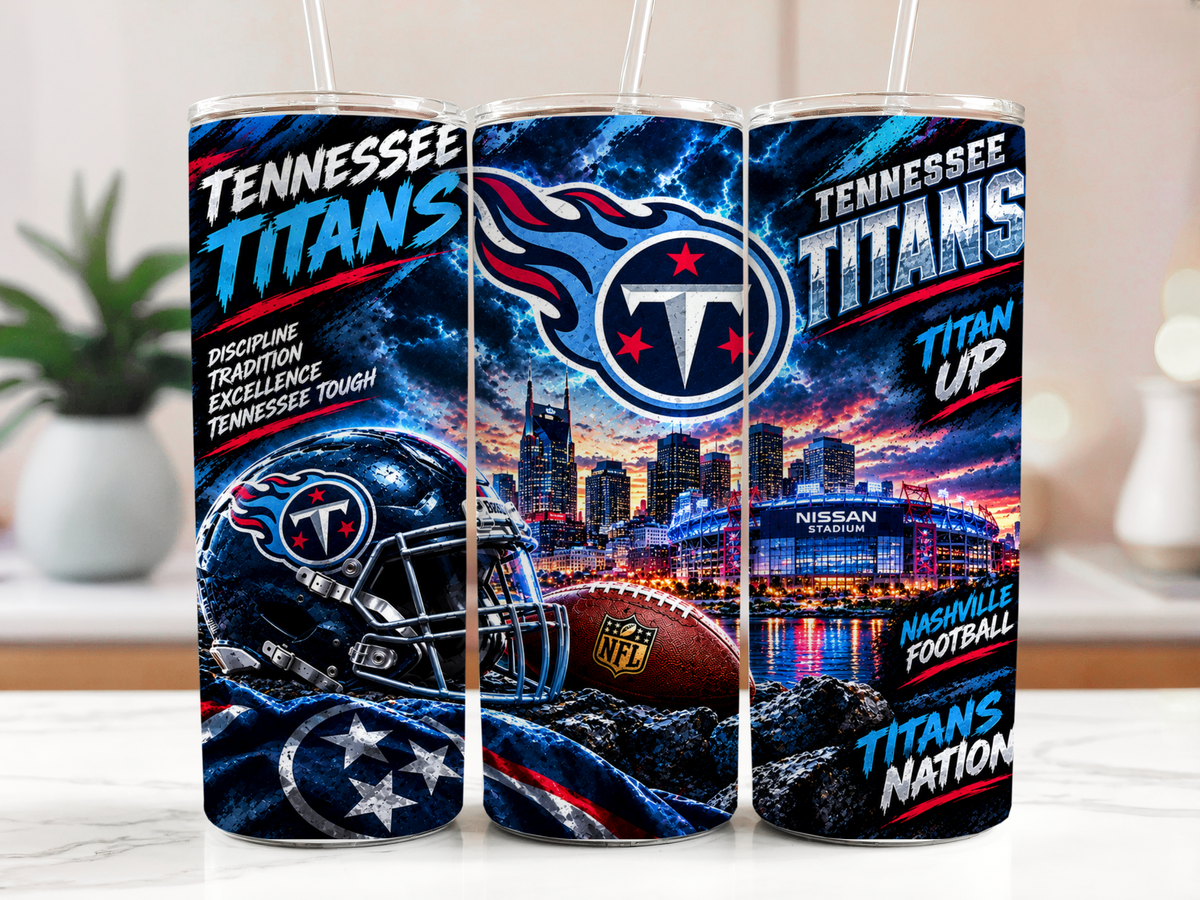 20 oz Tennessee Titans Electric Blue Skinny Tumbler